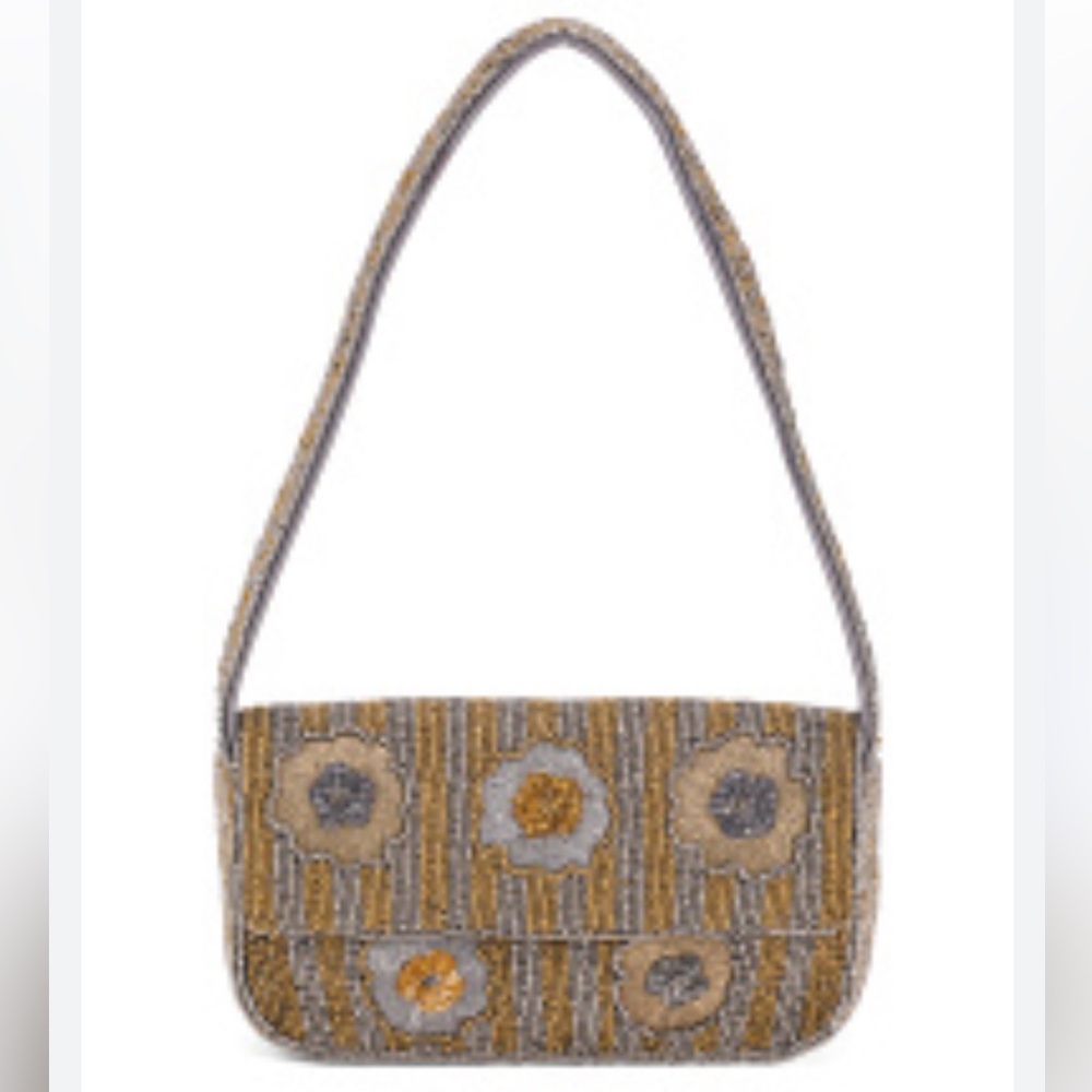 NWT America & Beyond Elegant Floral Beaded Shoulder Bag